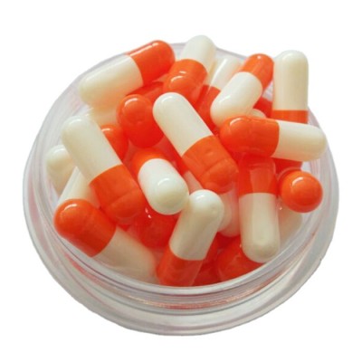 Customized hard gelatin size 00 empty orange and white capsules