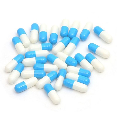 2020 hot sale closed size 0 empty pill capsule blue and white