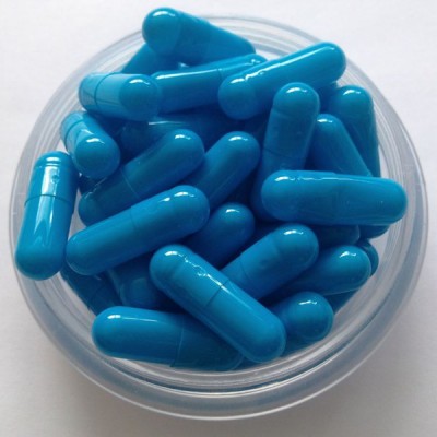 Bulk sale blue color empty gelatin capsules size 0 made in China